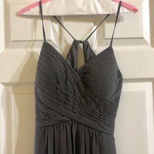 Azazie dark gray bridesmaid dress